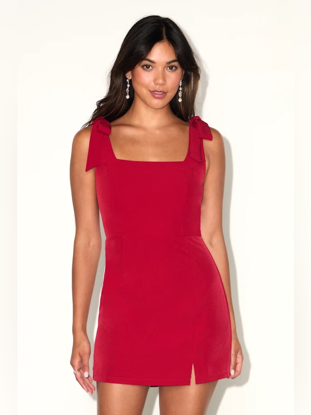 Lulus Burgundy Tie Strap Mini Dress M Wedding Guest Party NWT